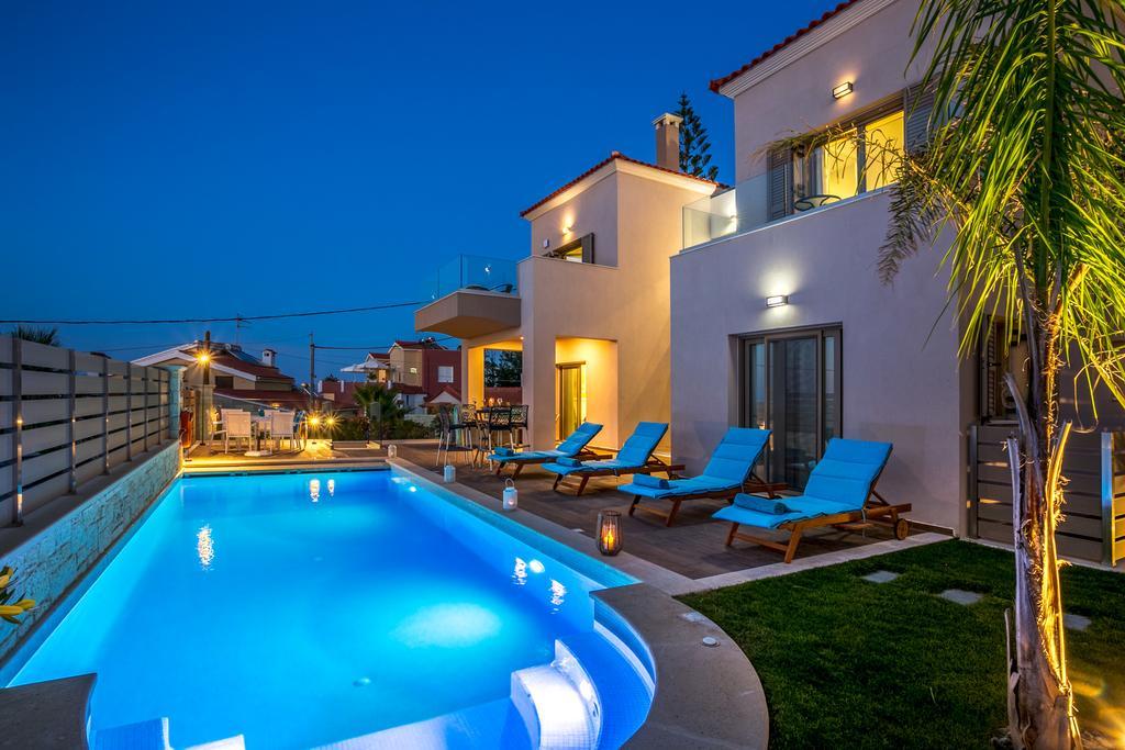 Superior Villa Marina Mare Sauna Hammam Nea Kydonia Exteriér fotografie